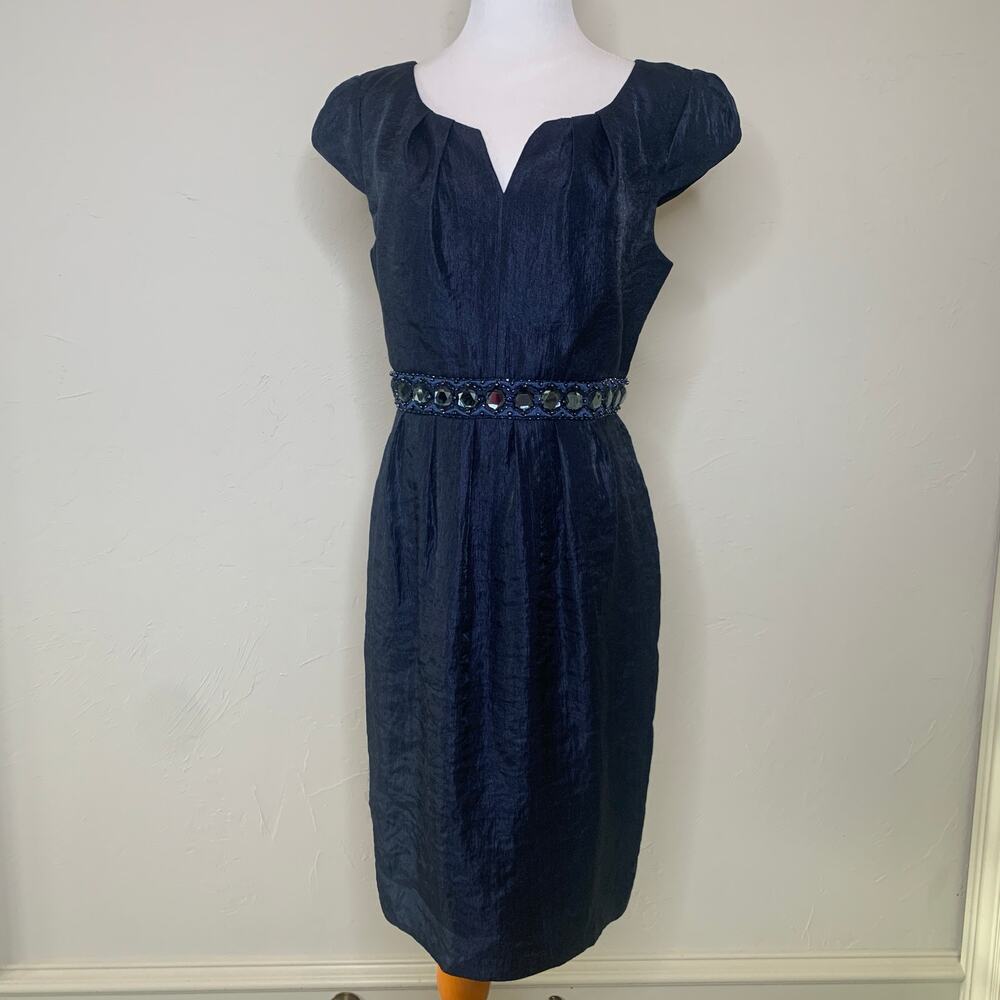 Adrianna Papell Blue Iridescent Cocktaiil Dress Sz 12